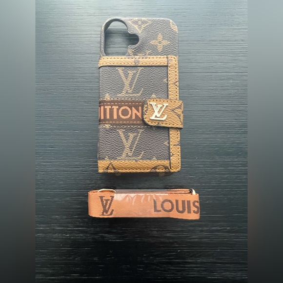 iPhone 16 Cross body-wallet Dark Brown Monogram Phone Case!
